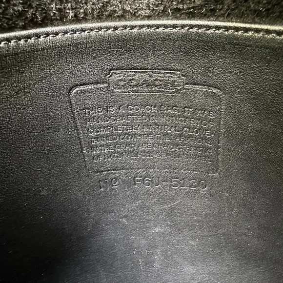 Vintage Coach 5130 Black Leather Station Satchel Crossbody Bag Brass Hardware - Picture 15 of 16